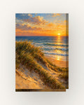 Duna e mar · Pintura a óleo · Quadro de costa e oceano — acabamento:slim
