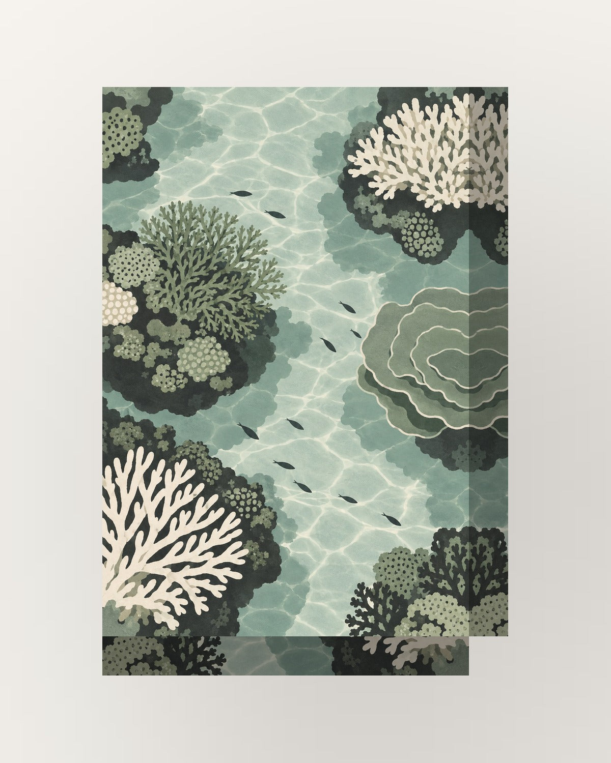 Recife · Minimalista · Quadro de costa e oceano — acabamento:thick