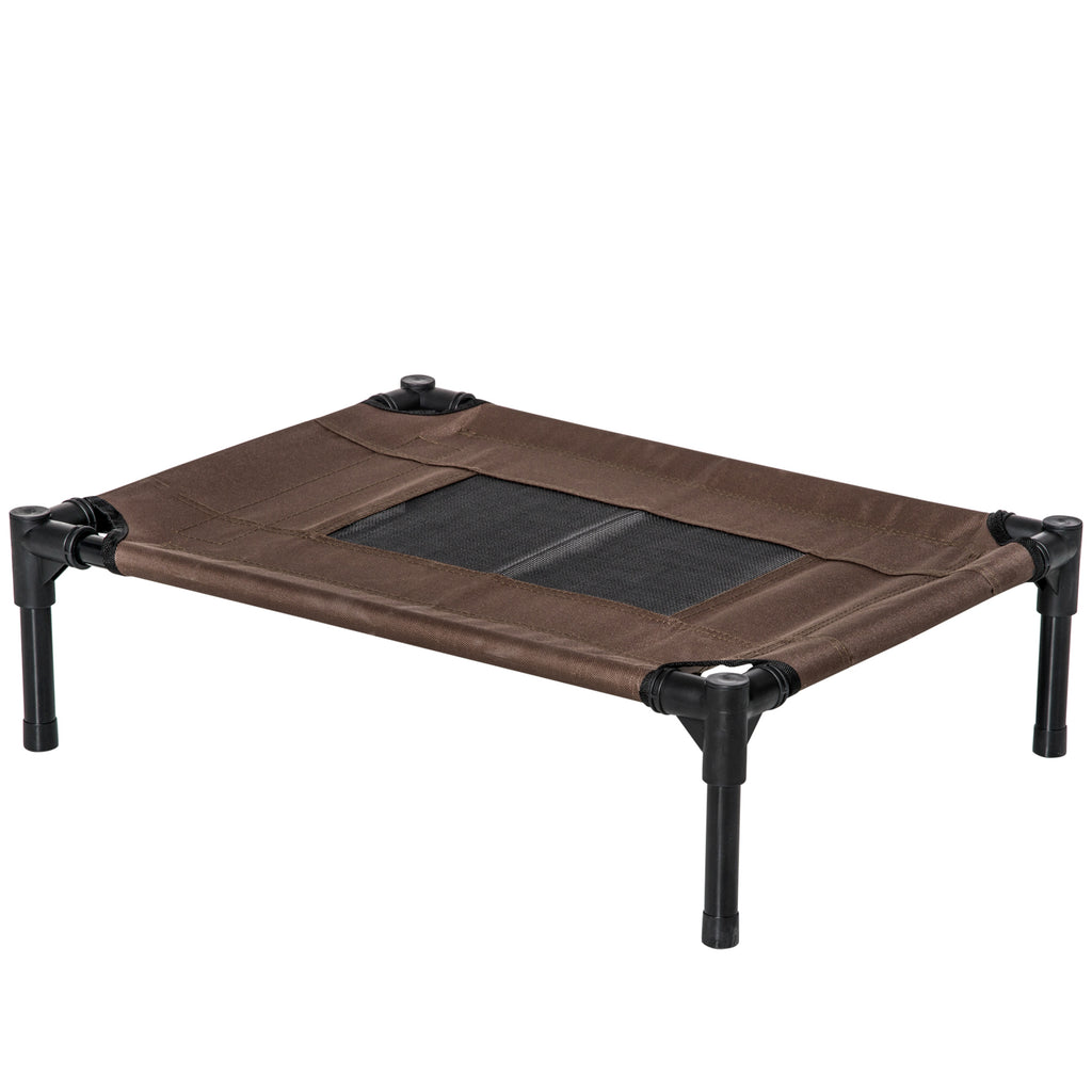 Cama para Animais de Estimação Cama Elevada para Cães Gatos Portátil Tecido Transpirável para Exterior Interior 64x46x18cm Marrom — foto 1