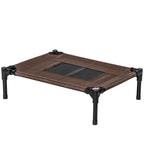 Cama para Animais de Estimação Cama Elevada para Cães Gatos Portátil Tecido Transpirável para Exterior Interior 64x46x18cm Marrom — foto 1