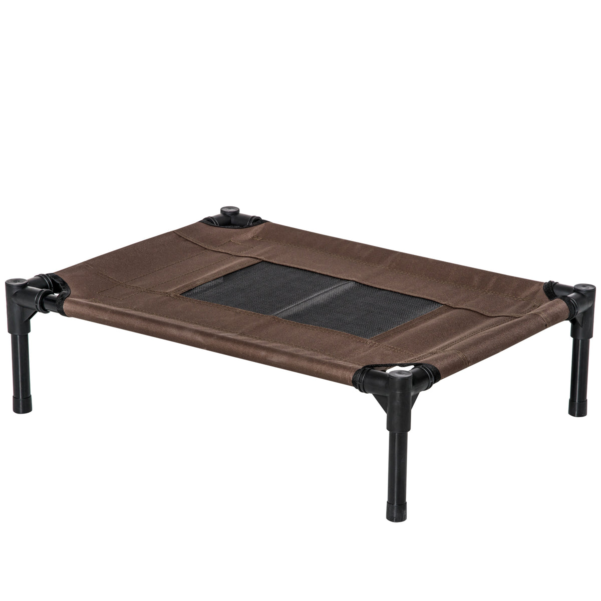 Cama para Animais de Estimação Cama Elevada para Cães Gatos Portátil Tecido Transpirável para Exterior Interior 64x46x18cm Marrom — foto 1