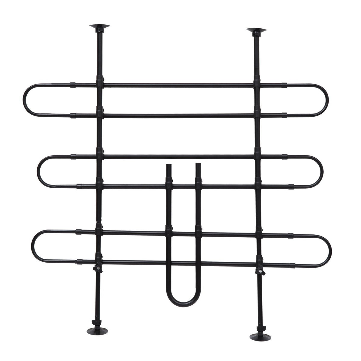 Grade de Segurança de Carro para Cães Ajustável em Largura e Altura 85-150x85x128cm Grade Separadora para Porta Malas de Carro Universal Metal Preto — foto 1