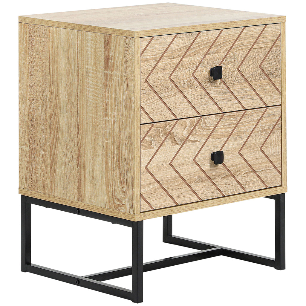 Cômoda de Madeira da Mesa de Cabeceira Confortável com 2 gavetas Roupeiro 48x39,5x60cm do Armazenamento da Mobília da Mesa de Cabeceira 48x39,5x60 cm — foto 1
