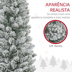 Árvore de Natal 180 cm Árvore de Natal Artificial Nevada com 150 Luzes LED 329 Ramos e Suporte de Metal Árvore de Natal para Sala de Estar Verde e Branco — foto 6