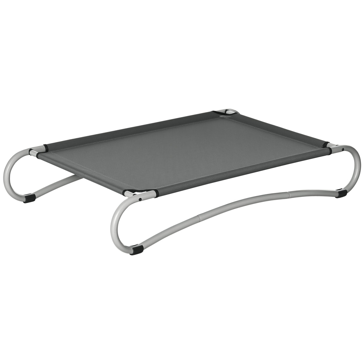 Cama Elevada para Cães Pequenos Médios Cama para Animais de Estimação com Tecido de Malha Respirável Estrutura Curvada de Aço para Interior e Exterior 110x60x20cm Cinza — foto 1