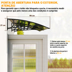 Marquise de Proteção 200x96 cm Marquise Exterior para Portas e Janelas contra o Sol e Chuva com Suporte de PP Policarbonato Marrom — foto 7