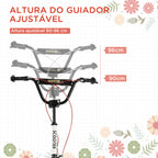 Trotinete para Crianças acima de 5 Anos e Adolescentes com Guiador Ajustável em Altura 2 Pneus de Borracha Insufláveis com Travagem Dupla e Rodas 16" Carga 100 kg 139x58x90-96 cm Branco — foto 4