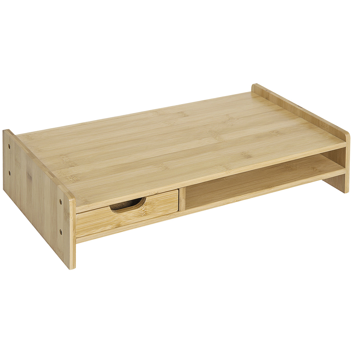 Suporte para Monitor de Bambu Organizador de Escritório para Monitor Portátil 48x25,5x11,5 cm Madeira — foto 1