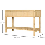 Horta Vertical de Madeira 120x60x81cm Floreira Elevada para Cultivo de Plantas Flores com Prateleira Inferior para Jardim Terraço Exterior — foto 3