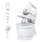 Batedeira de Pastelaria Profissional Batedeira Multifuncional Robô de Cozinha 3.4 litros com 6 velocidades Inclui 3 cabeças 300 W de aço inoxidável branco — foto 1