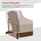 Cadeira Adirondack de Madeira Cadeira de Jardim com Apoio para os Braços Encosto Alto para Terraço Balcão Exterior 72,5x97x96cm Marrom — foto 9