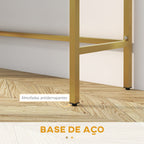 Mesa Consola Moderna Mesa de Entrada com 2 Gavetas e Pés de Aço Anti-tombo para Entrada Sala Corredor 80x31,5x75 cm Branco — foto 6