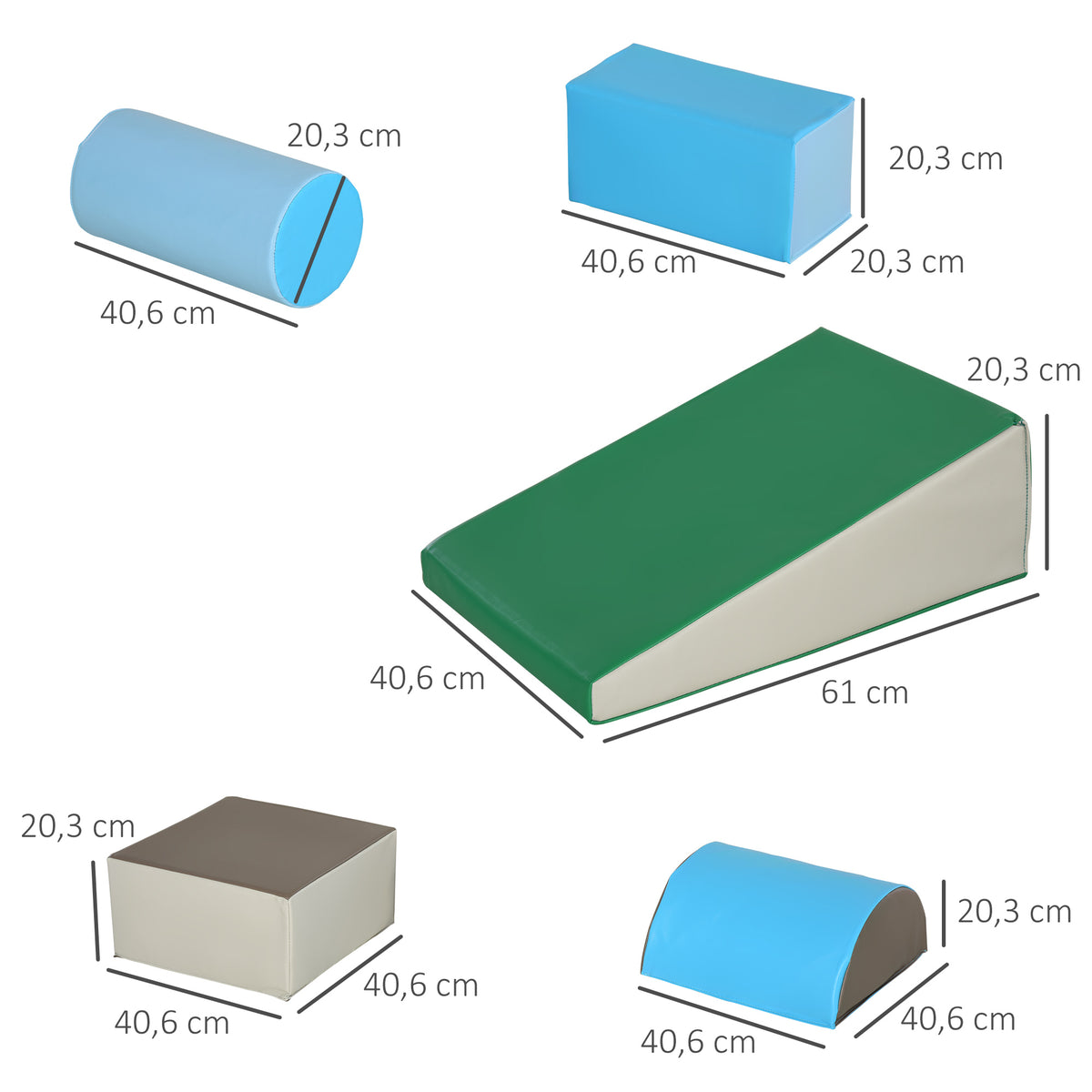 Conjunto de 5 Blocos de Psicomotricidade para Crianças Blocos de Construção Figuras de Construção Brinquedo de Aprendizagem para Escalar Gatear Multicor - Modelo 1 — foto 3