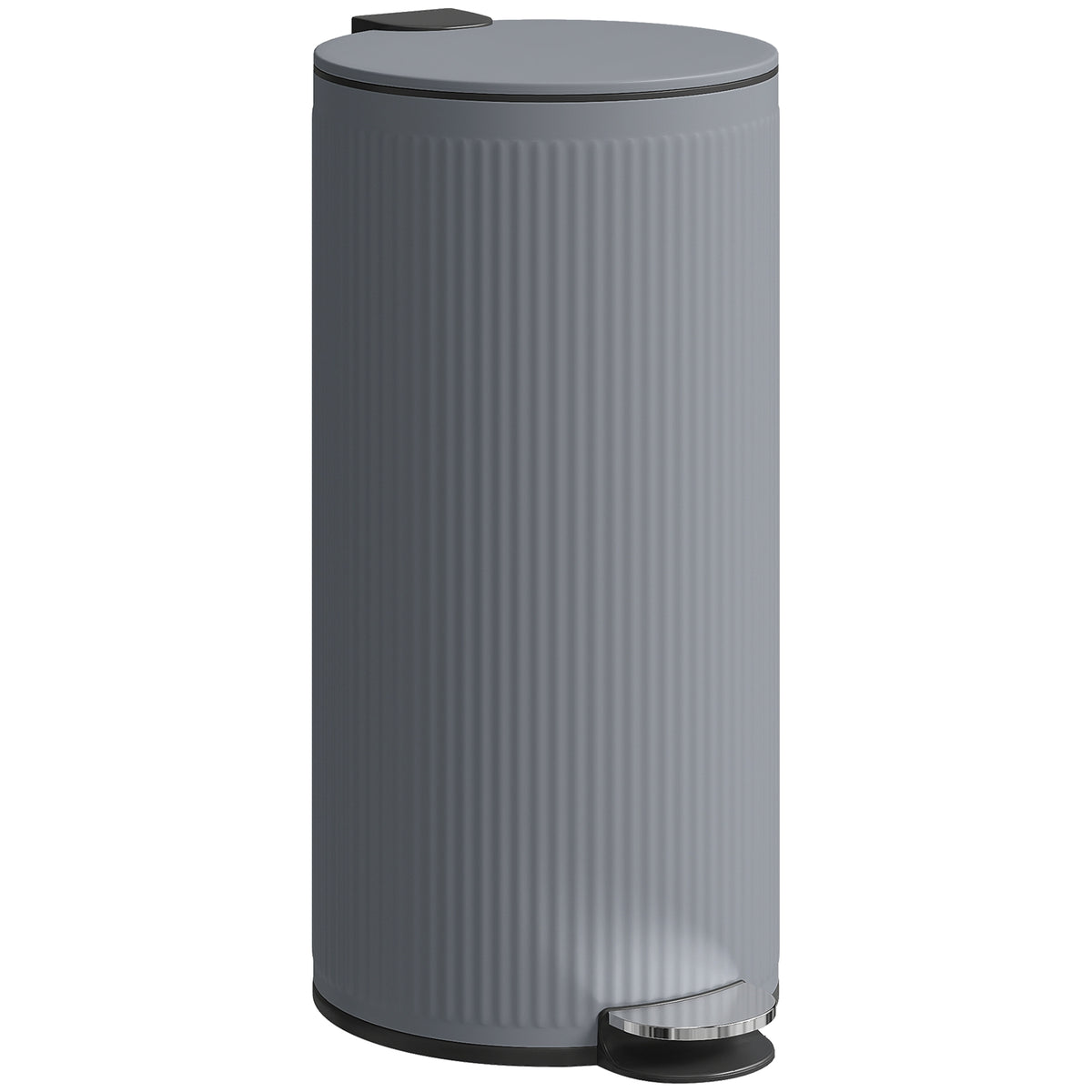 Balde do Lixo para Cozinha com Pedal 30L Cubo de Lixo Metálico com Tampa de Fecho Suave e Balde Removível para Quarto Escritório Estúdio e Sala 36x30x60,5 cm Cinza Escuro — foto 1