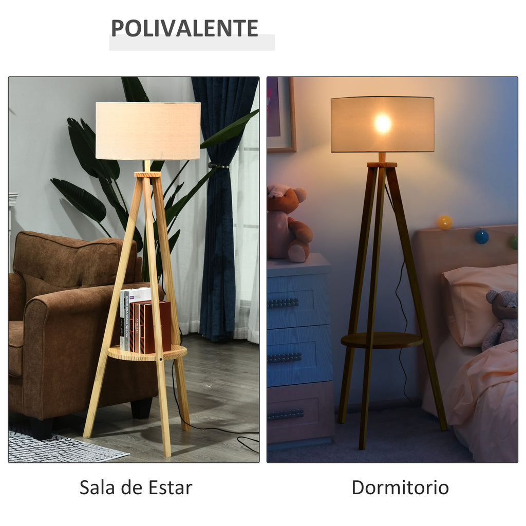 Candeeiro de Pé Moderno para o Quarto com Lâmpadas de E27, 40W e Interruptor de Pé, com Base de Tripé Inoxidável 154cm — foto 6