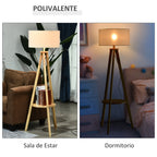 Candeeiro de Pé Moderno para o Quarto com Lâmpadas de E27, 40W e Interruptor de Pé, com Base de Tripé Inoxidável 154cm — foto 6