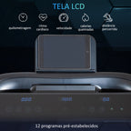 Passadeira de Correr e Andar Dobrável com 12 Programas Velocidade até 14km/h Tela LCD Pulsômetro Superfície 122x41cm e Rodas de Transporte 153x77x124cm Preto — foto 5