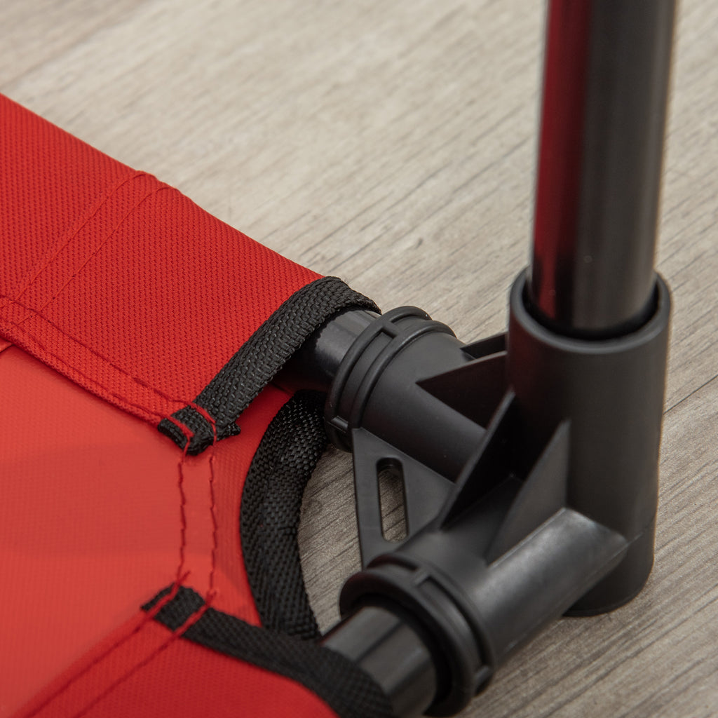 Cama para Animais de Estimação Cama Elevada para Cães Gatos Portátil Tecido Transpirável para Exterior Interior 76x61x18cm Vermelho — foto 8