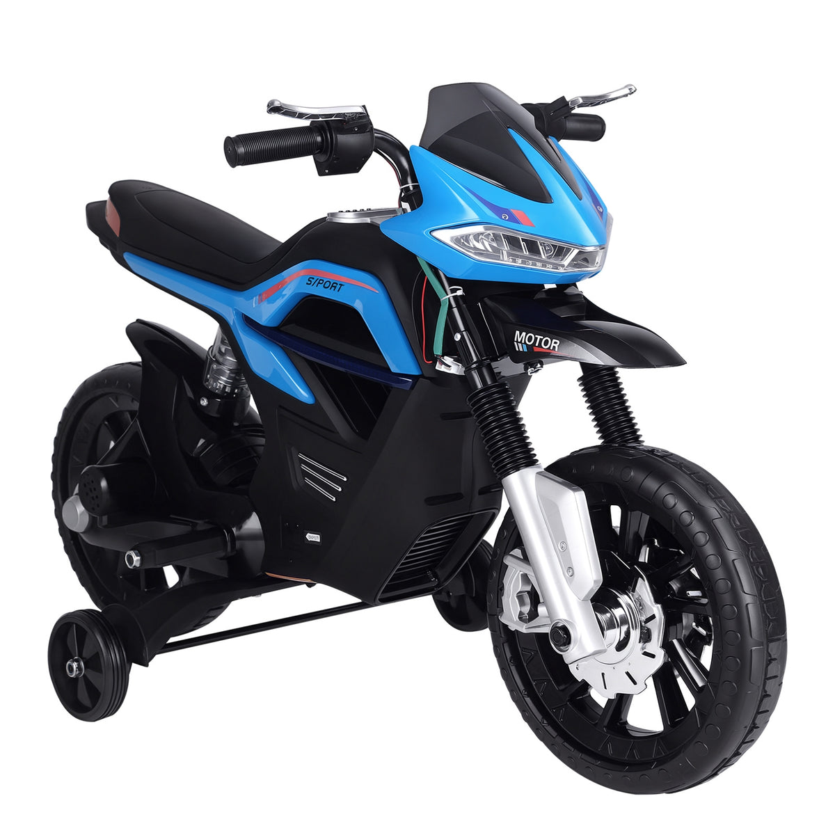 Mota Elétrica Infantil Motocicleta para Crianças acima de 3 anos Bateria 6V com Luzes e Música 105x52,3x62,3cm Azul — foto 1