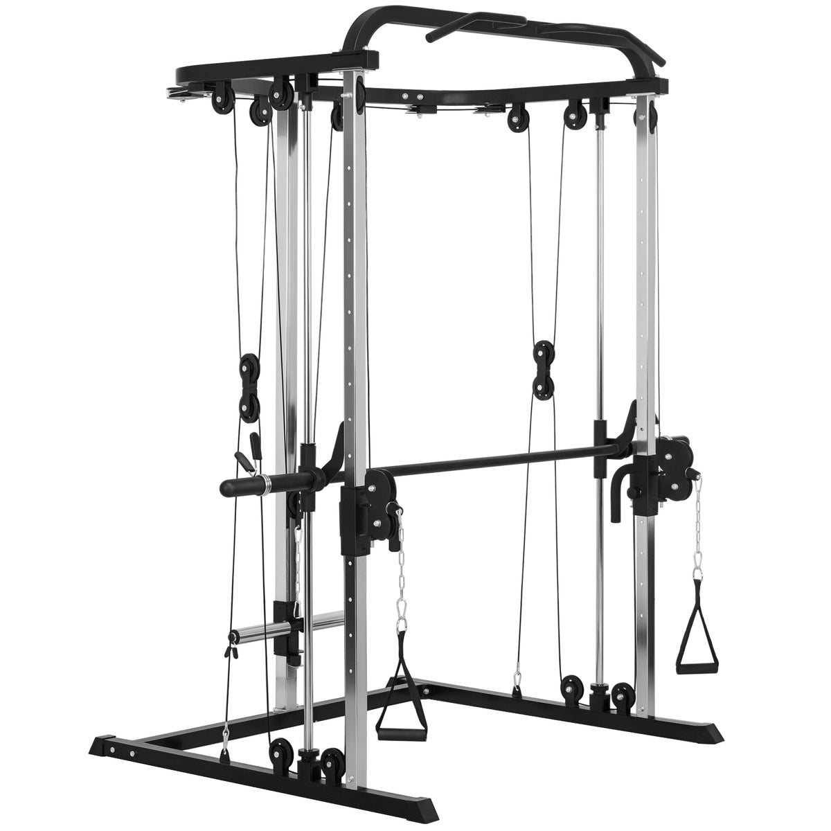 Máquina Multi Estação de Musculação Máquina de Musculação com Suporte para Agachamentos e Barra para Pesos Máquina Multi Estação para Treino Fitness em Casa 210x132x225 cm Preto — foto 1