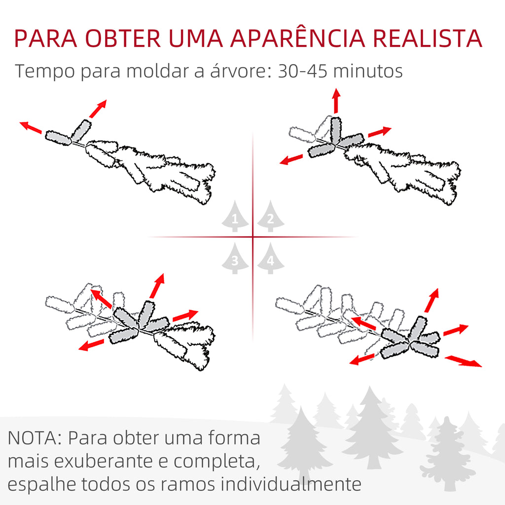 Árvore de Natal 180 cm com 1000 Ramos de PVC e Suporte de Aço Decoração de Natal para Interior Verde — foto 6