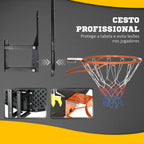 Tabela de Basquetebol de Parede Tabela de Basquetebol para Interior e Exterior 110x90x70 cm Preto e Amarelo — foto 6