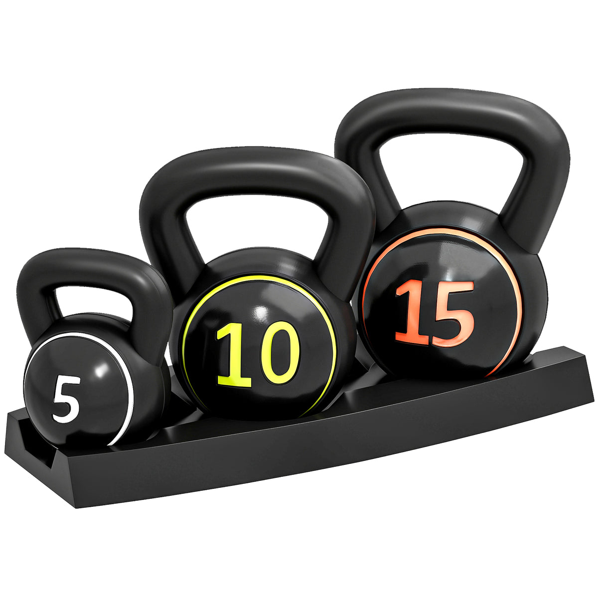 Peso Russo de 2,2 kg, 4,5 kg, 6,8 kg Kettlebell de Fitness Preenchido com Areia com Punho Largo e Antiderrapante para Exercícios e Treino em Casa e Ginásio Preto — foto 1