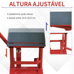 Plataforma Elevação para Motocicletas Macaco Elevador para Reparação Estacionar Aço 28x34x30-40cm Vermelho — foto 5