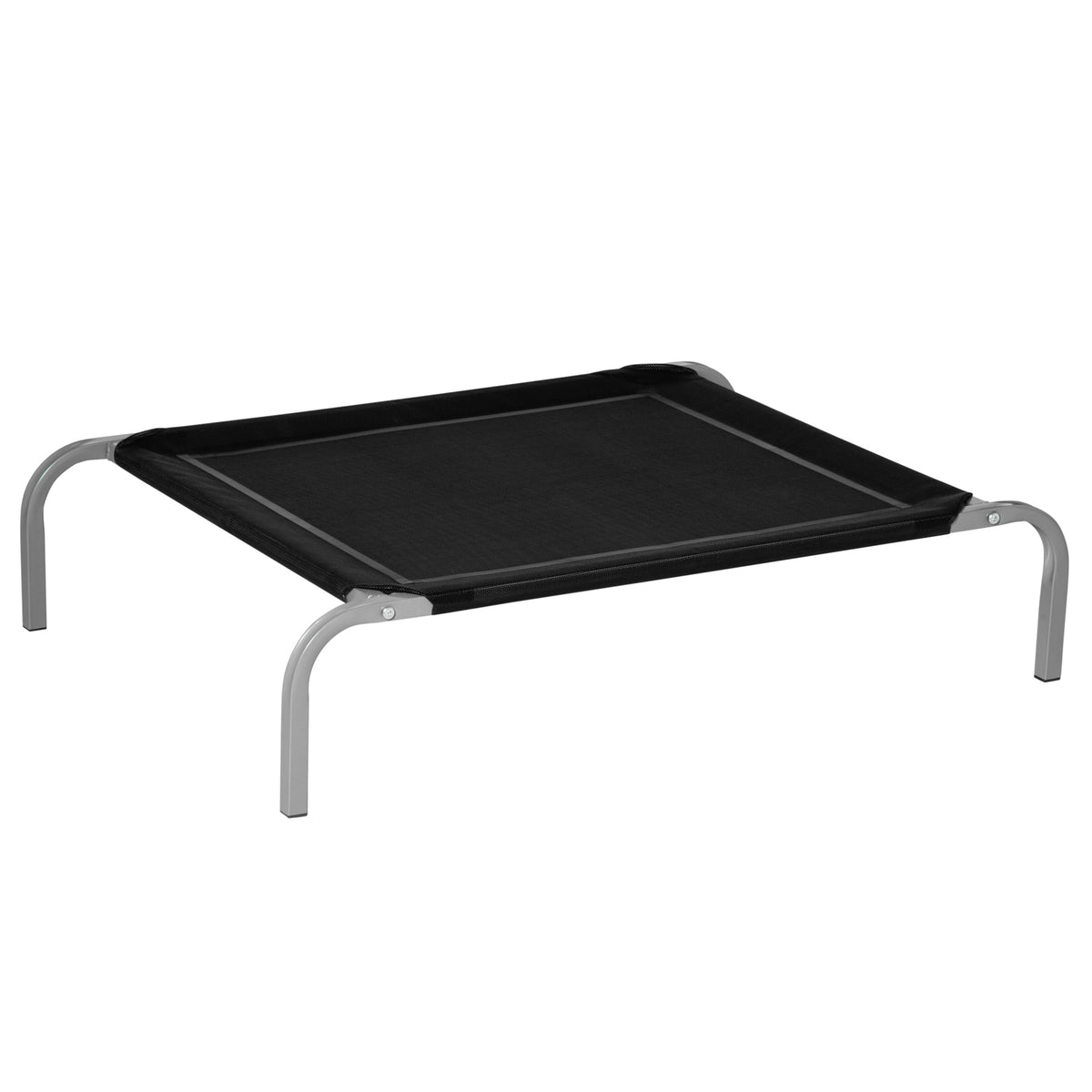 Cama Elevada para Animais de Estimação Cama para Cães e Gatos Desmontável Tecido Textilene Exterior Jardim Terraço 90x65x20cm Preto — foto 1