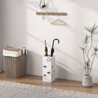 Suporte para Guarda Chuva de Aço Suporte para Guarda Chuva com 4 Ganchos e Bandeja de Gotejamento Amovível Suporte para Guarda Chuva Branco para Entrada Escritório 15,5x15,5x41 cm — foto 7