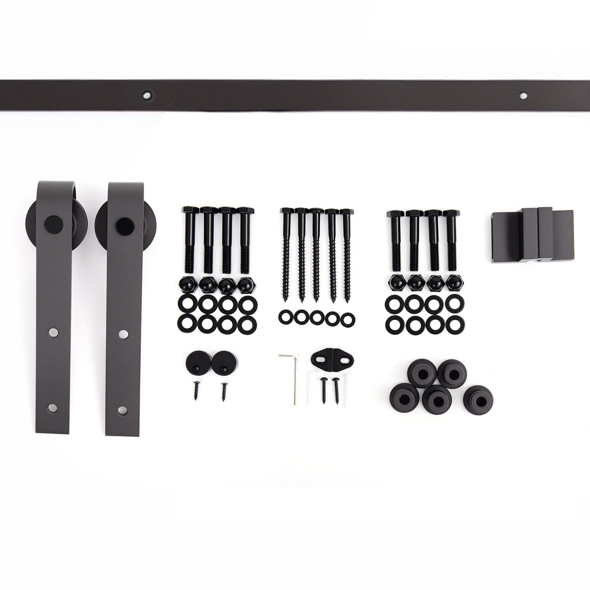 Kit de Instalação de Calha para Porta de Correr sem Obra - Cor Castanho - Aço Carbono – 200 x 4 x 0,6 cm — foto 1