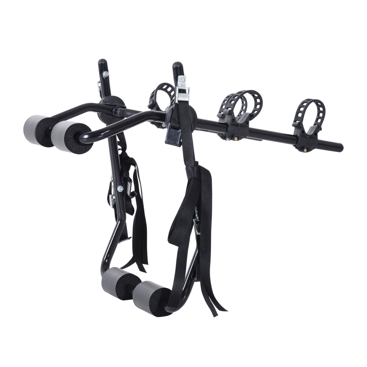 Acessórios Suporte de bicicleta para bagageira dobrável com correias de segurança Suporte de 2 bicicletas até 70kg para a maioria dos modelos de carros 75x50x10cm Preto — foto 1