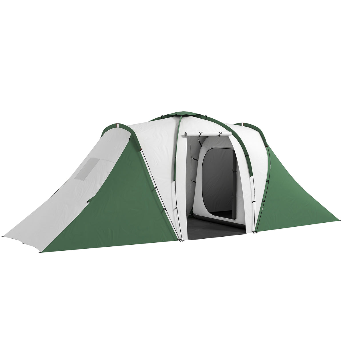 Tenda de Campismo Familiar para 4-6 Pessoas com 2 Dormitórios Tenda de Campismo Grande Impermeável 3000 mm com Bolsa de Transporte 555x225x190 cm Cinza e Verde — foto 1