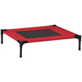 Cama para Animais de Estimação Cama Elevada para Cães Gatos Portátil Tecido Transpirável para Exterior Interior 76x61x18cm Vermelho — foto 1