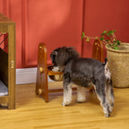 Comedouro Elevado para Cães com 2 Tigelas de 1250ml e Altura Ajustável em 4 Níveis Comedouro para Animais de Estimação com Tigelas de Aço Inoxidável e Base Antiderrapante 49x25x41cm Marrom — foto 2
