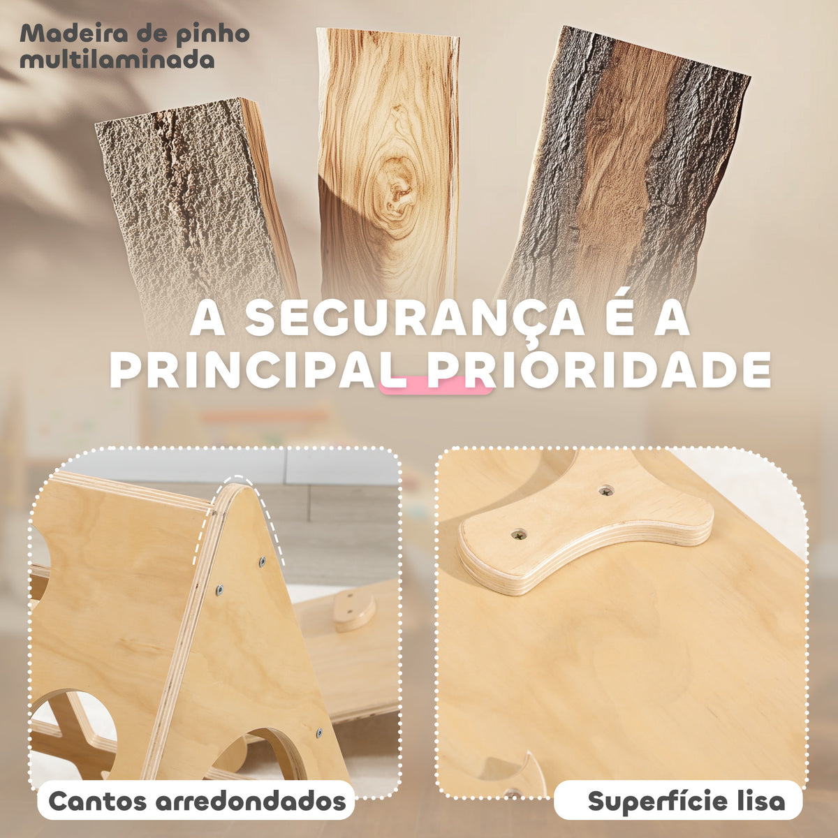 Triângulo de Escalar de Madeira 8 em 1 Jogo de Aprendizagem para Crianças de 18-48 Meses com Rampa Escada em Forma de Arco e Bolsa de Areia 175x59,5x60 cm Madeira — foto 5