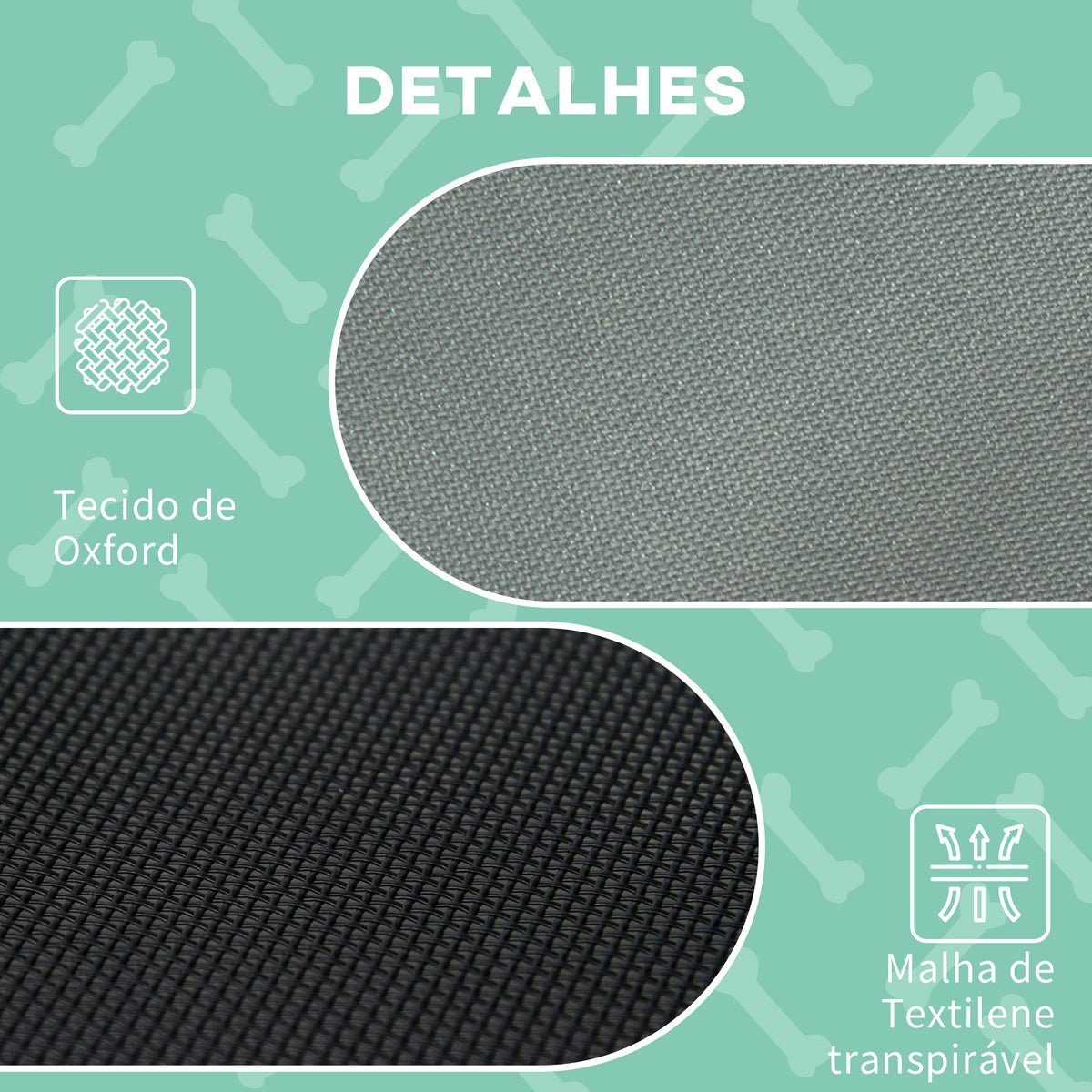 Cama elevada para animais de estimação Portátil com tecido respirável de toldo removível para interior e exterior 92x76x90 cm cinza — foto 5