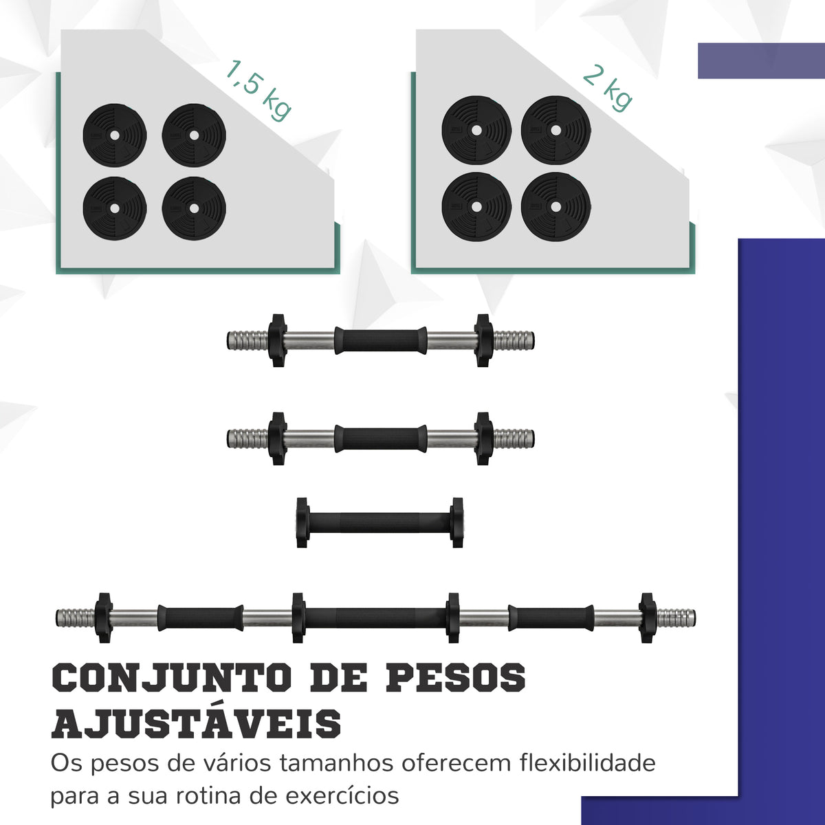 Kit de Halteres 15 kg 2 em 1 Jogo de Pesos com Barra de Pesos Pega Antiderrapante para Treino de Força em Casa Ginásio Escritório Preto e Verde — foto 5
