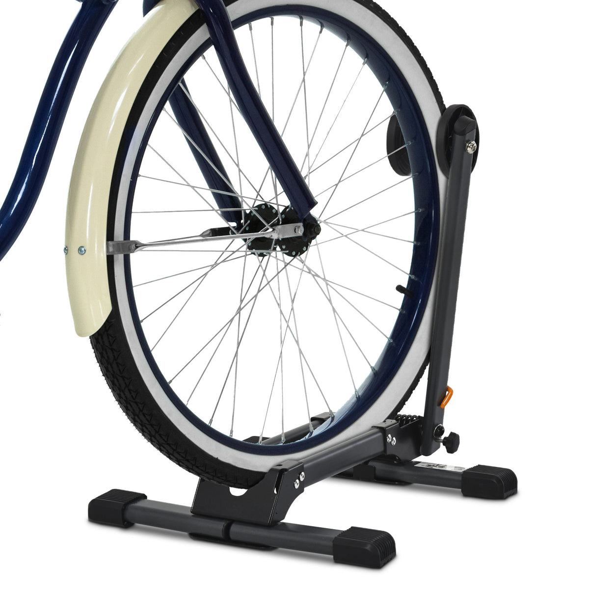 Suporte de chão para bicicletas Portátil dobrável Roda de estacionamento para garagem 39x35x45,5 cm Preto — foto 2