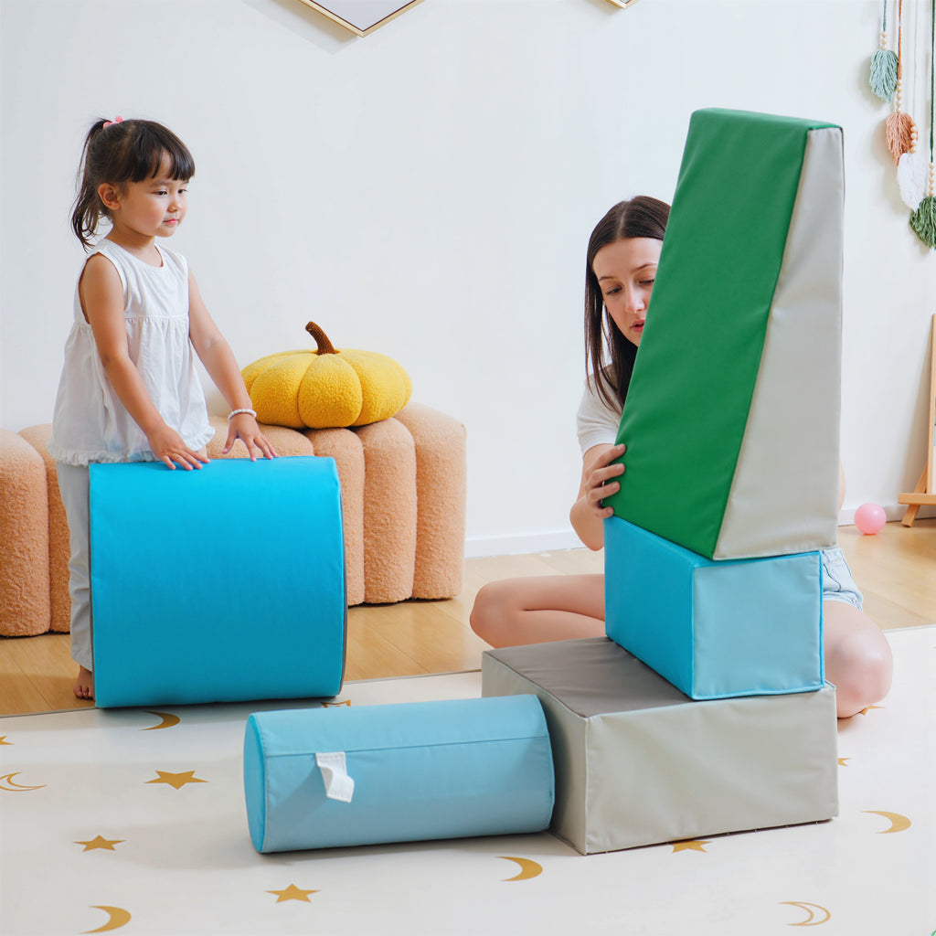 Conjunto de 5 Blocos de Psicomotricidade para Crianças Blocos de Construção Figuras de Construção Brinquedo de Aprendizagem para Escalar Gatear Multicor - Modelo 1 — foto 8