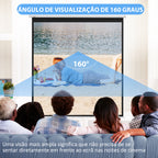 Tela de Projeção Manual de 99 Polegadas Tela de Projeção Portátil Formato 1:1 para Interior e Exterior Cinema em Casa Jardim 178x178 cm Branco — foto 5