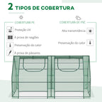 Estufa Pequena Estufa de Exterior com Proteção Dupla Janelas e Estrutura de Aço Estufa para Cultivos de Plantas e Flores 180x90x90 cm Verde — foto 4