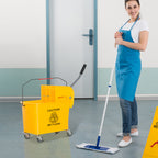 Balde de Limpeza 20L com Rodas e Espremedor Balde para Esfregona com Separador de Água 60x27x70,5 cm Amarelo — foto 2
