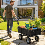 Carrinho de Jardim com Rodas Grandes, Carga até 300 kg, Carrinho de Mão com Punho Ajustável e Bolsa Impermeável Removível, Transporte Todo-o-Terreno, Compras, Camping, Preto — foto 2