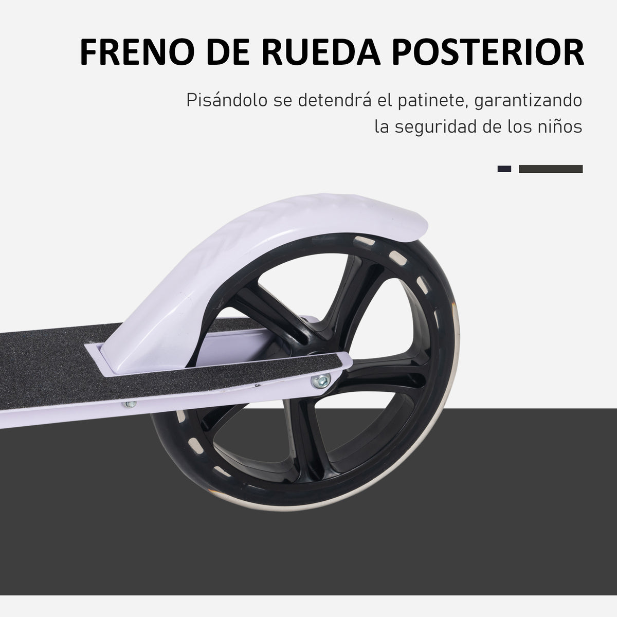 Trotinete Dobrável para Crianças de 7 a 14 Anos Trotinete Infantil com Guiador Ajustável em 4 Níveis e Travão 88x37x75-100cm Branco — foto 4