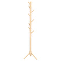 Cabide de Pé de Madeira Cabide de Pé com 8 Ganchos para Pendurar Roupa e Bolsas Cabide em Forma de Árvore para Corredor Entrada Quarto 40x40x165 cm Natural — foto 1