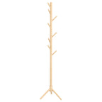 Cabide de Pé de Madeira Cabide de Pé com 8 Ganchos para Pendurar Roupa e Bolsas Cabide em Forma de Árvore para Corredor Entrada Quarto 40x40x165 cm Natural — foto 1