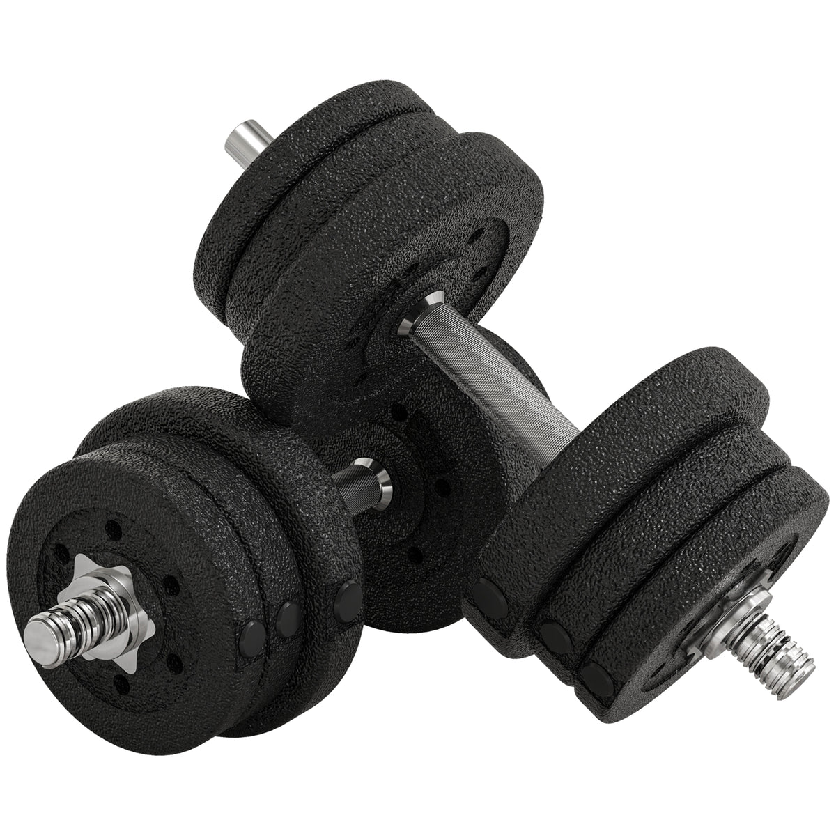 Conjunto de Halteres Ajustáveis 25 kg com Barra de Conexão de Aço e Discos Desmontáveis Conjunto de Pesos para Treinamento em Casa Academia Escritório Preto — foto 1