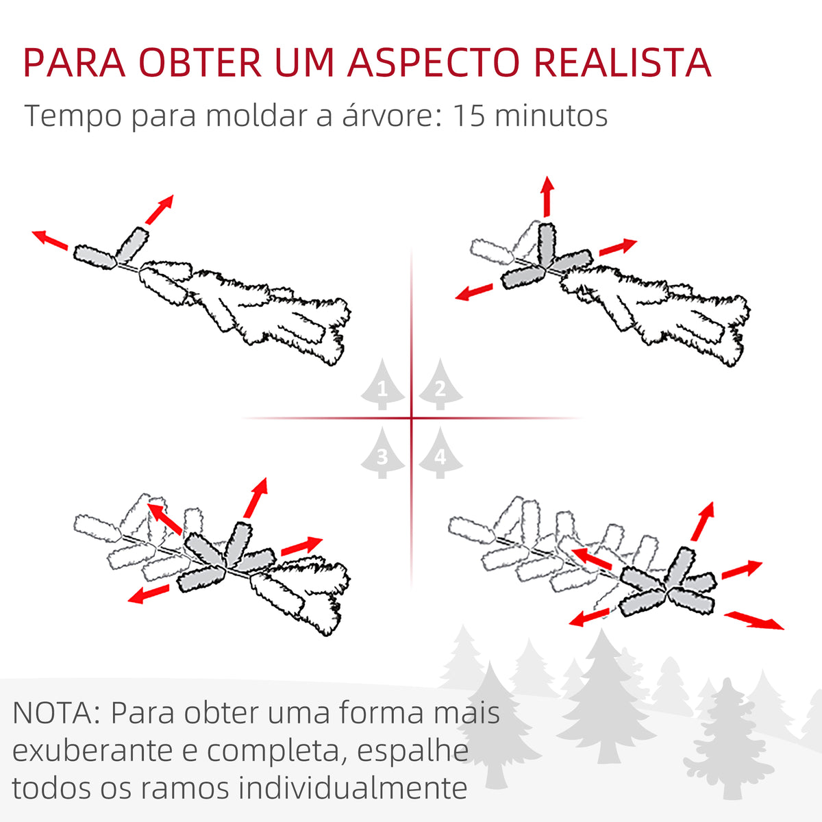 Árvore de Natal 180 cm Árvore de Natal Artificial Nevada com 150 Luzes LED 329 Ramos e Suporte de Metal Árvore de Natal para Sala de Estar Verde e Branco — foto 8