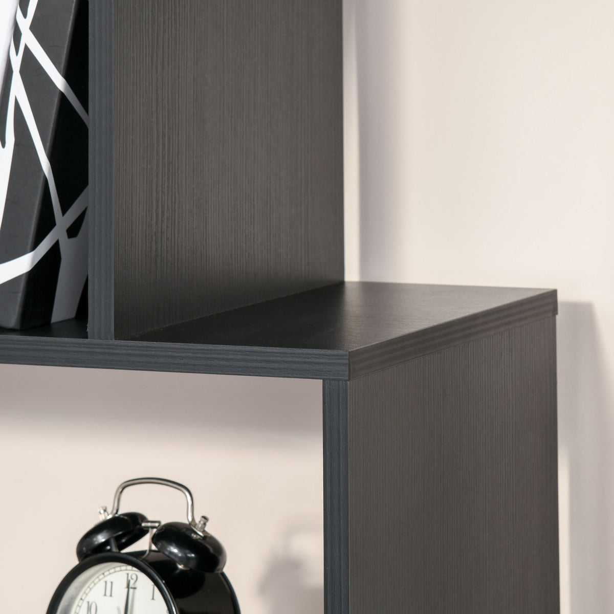 Estante com 6 Prateleiras para Livros Material de Madeira 80 x 25 x1 92 cm Preto — foto 5